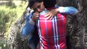 Indian girl engages in outdoor sex