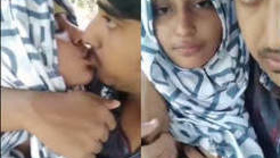 A charming hijabi girl from India receives oral pleasure from her partner