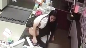 Girl Pissing in Mart and Drinking Her Urine