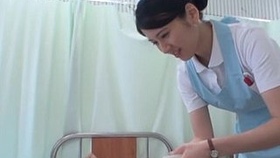 Japanese nurse Sakamoto Sumire gives oral pleasure to satisfy her patient