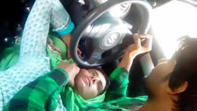 Indian couple shares romantic moments in a car