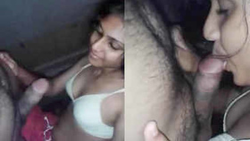 Bengali girlfriend gives oral sex and has her breasts fondled with audio recording