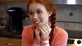 Pigtailed redhead teen gets banged roughly