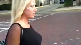wife public walk with cum