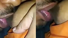 Excited Desi fellow carefully worships XXX nipples of his girlfriend