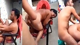 Village Randi fucked deep and hard in open courtyard