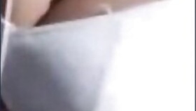 Desi aunty show her white bra selfie video