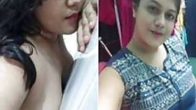 Excited Desi nymph touches XXX jugs during video dedicated to BF