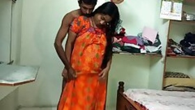 Telugu wife giving a blowjob in the kitchen
