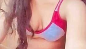 Sexy Indian woman at the mall showing off her tits and pussy