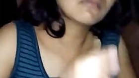 Sexy Indian college student gives blowjob