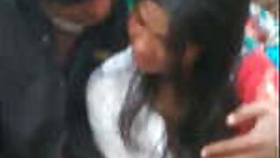 Hot desi girl caught sucking a guy's dick in the park