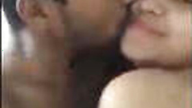 Hot college student kissing her boyfriend