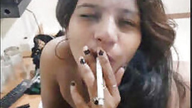 Desi girl smoking a cigarette before sex