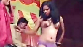 Girl stripped naked during a public dance