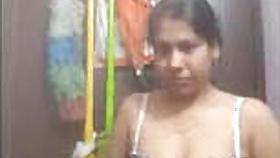 Sexy Indian girl shows her tits and pussy